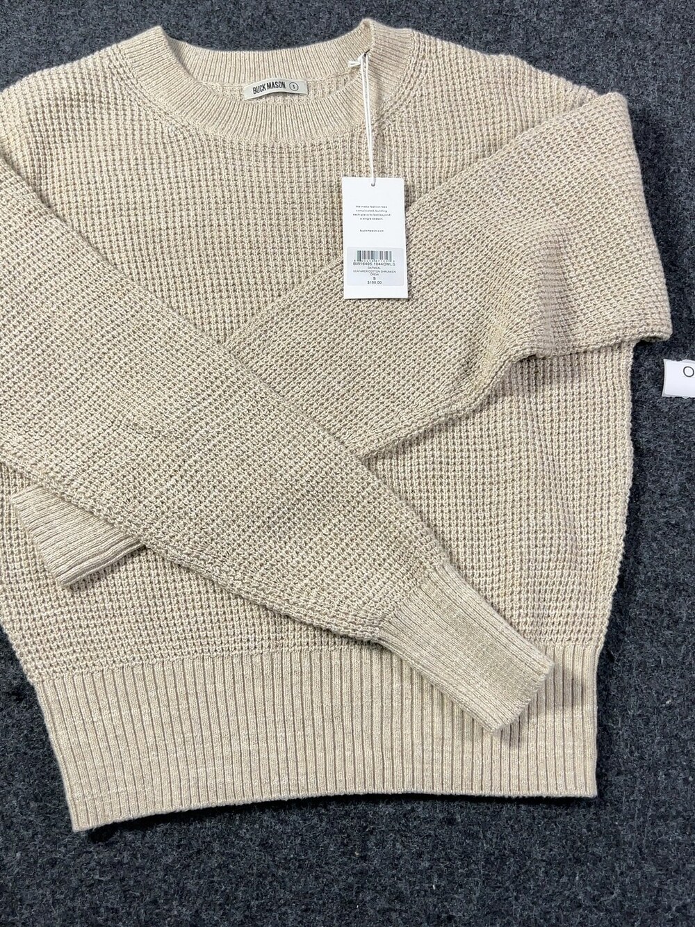 Buck Mason Womens Seafarer Cotton Shrunken Crewneck Sweater Small Msrp188 [OA17]